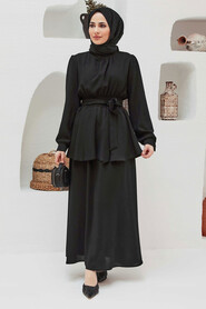 Black Hijab Suit Dress 15090S - 1