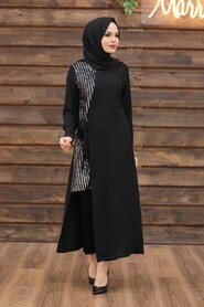 Black Hijab Suit Dress 15142S - 1