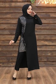 Black Hijab Suit Dress 15142S - 2