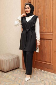 Black Hijab Suit Dress 1518S - 1