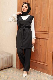 Black Hijab Suit Dress 1518S - 2