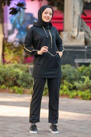 Black Hijab Suit Dress 1558S - 1