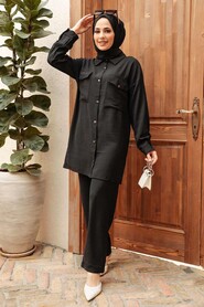 Black Hijab Suit Dress 16041S - 1