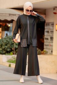 Black Hijab Suit Dress 19240S - 2