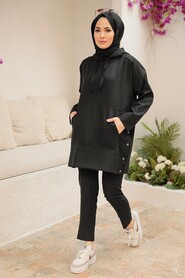 Black Hijab Suit Dress 21039S - 2