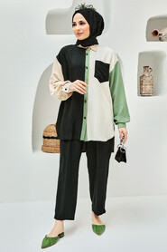 Black Hijab Suit Dress 229031S - 2