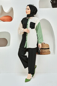 Black Hijab Suit Dress 229031S - 3