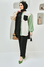 Black Hijab Suit Dress 229031S - 4