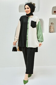 Black Hijab Suit Dress 229031S - 1