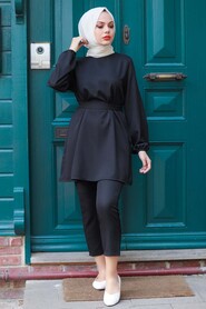 Black Hijab Suit Dress 26660S - 1