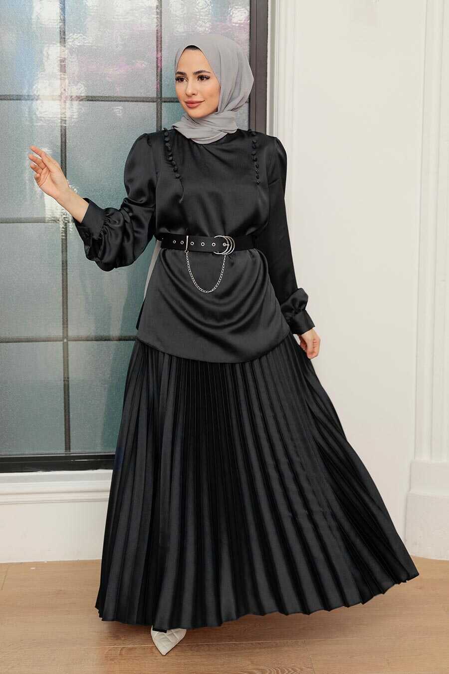 Black Hijab Suit Dress 34621S - Neva-style.com
