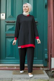 Black Hijab Suit Dress 40250S - 1