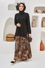 Black Hijab Suit Dress 41372S - 2