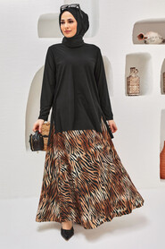 Black Hijab Suit Dress 41372S - 1