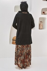 Black Hijab Suit Dress 41372S - 4