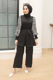 Black Hijab Suit Dress 4837S - 2