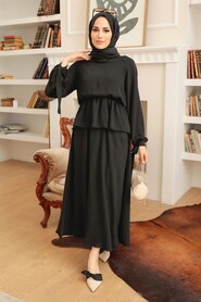 Black Hijab Suit Dress 50041S - 1