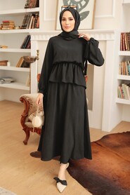Black Hijab Suit Dress 50041S - 3
