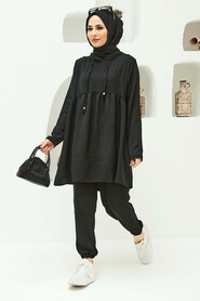 Black Hijab Suit Dress 50350S - 1