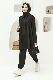 Black Hijab Suit Dress 50350S - 3