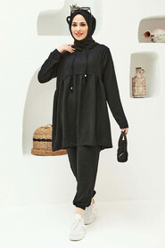 Black Hijab Suit Dress 50350S - 2