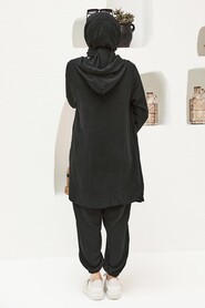 Black Hijab Suit Dress 50350S - 4