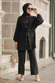 Black Hijab Suit Dress 51920S - 2