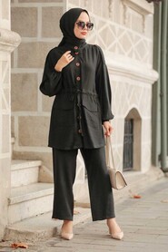 Black Hijab Suit Dress 51920S - 1