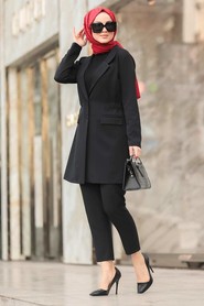 Black Hijab Suit Dress 5536S - 1