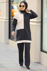 Black Hijab Suit Dress 5587S - 1
