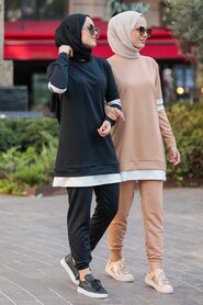 Black Hijab Suit Dress 55990S - 4