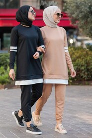 Black Hijab Suit Dress 55990S - 3