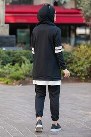 Black Hijab Suit Dress 55990S - 7