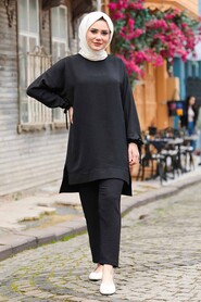 Black Hijab Suit Dress 5617S - 1