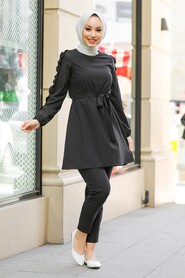Black Hijab Suit Dress 5624S - 1