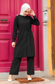 Black Hijab Suit Dress 5625S - 1