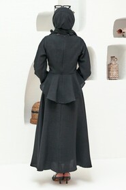 Black Hijab Suit Dress 64670S - 3