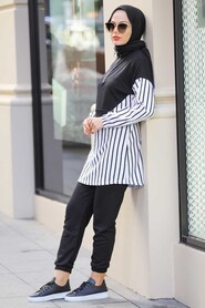 Black Hijab Suit Dress 6920S - 3