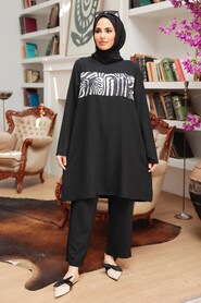 Black Hijab Suit Dress 7687S - 2
