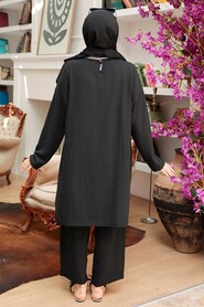 Black Hijab Suit Dress 7687S - 3