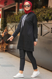 Black Hijab Sweatshirt 1595S - 1