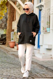 Black Hijab Sweatshirt 2394S - 1