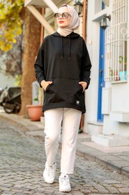 Black Hijab Sweatshirt 2394S - 2