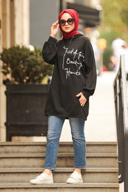 Black Hijab Sweatshirt & Tunic 40390S - 1