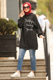 Black Hijab Sweatshirt & Tunic 40390S - 2