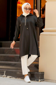 Black Hijab Sweatshirt & Tunic 492S - 1