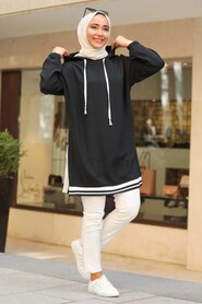 Black Hijab Sweatshirt & Tunik 23880S - 1