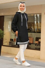 Black Hijab Sweatshirt & Tunik 23880S - 2