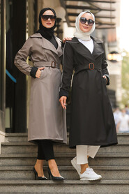 Black Hijab Trenchcoat 5166S - 2