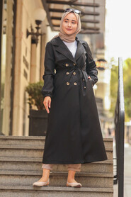 Black Hijab Trenchcoat 5571S - 1